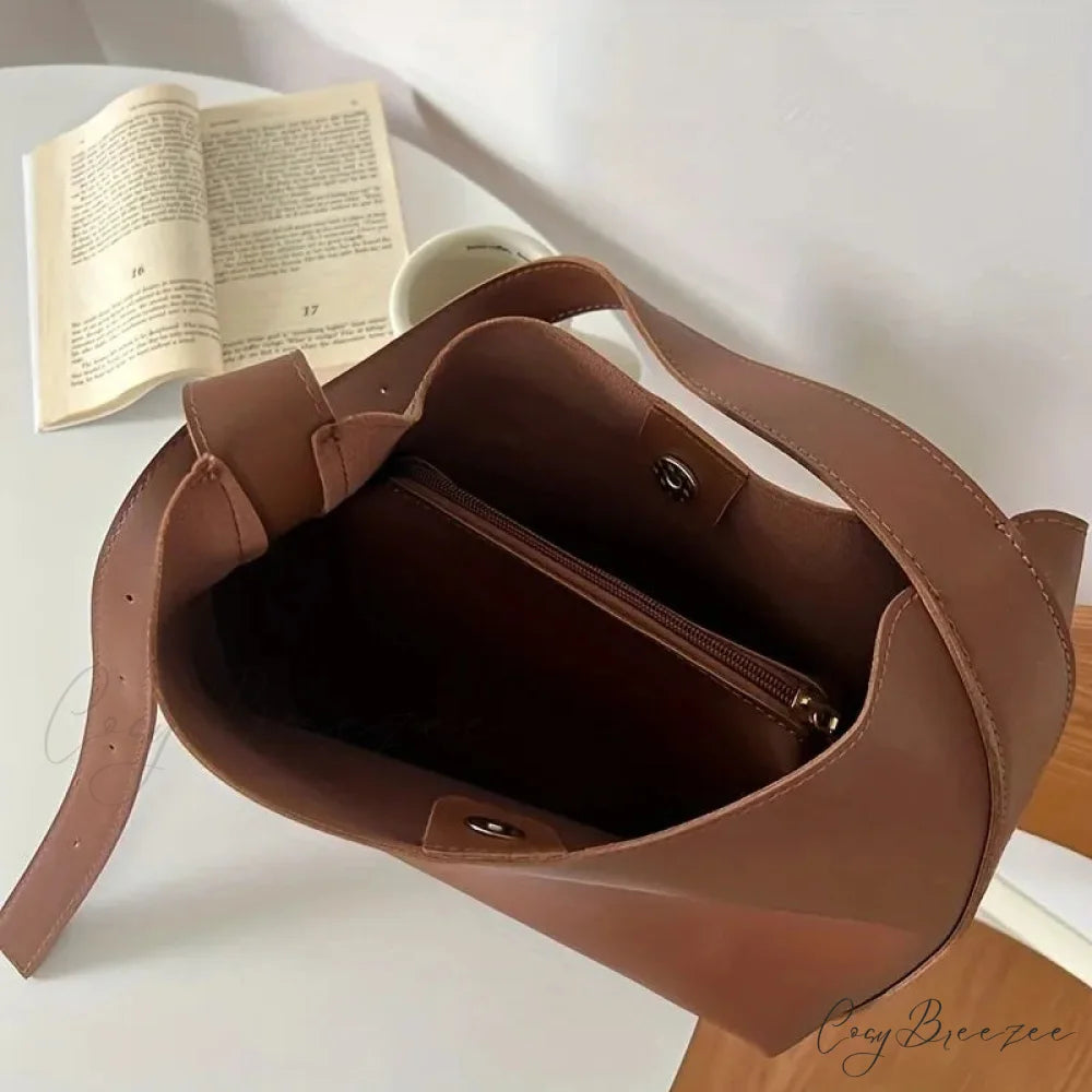 All-Match Minimalist PU Leather Shoulder Bag shoulder-250126