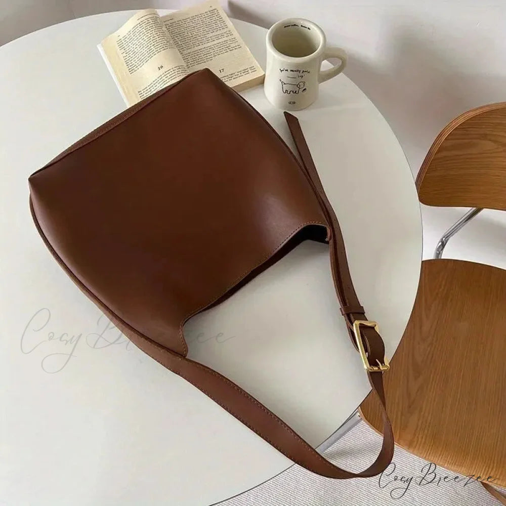 All-Match Minimalist PU Leather Shoulder Bag shoulder-250126