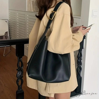 All-Match Minimalist PU Leather Shoulder Bag SB372-Black shoulder-250126
