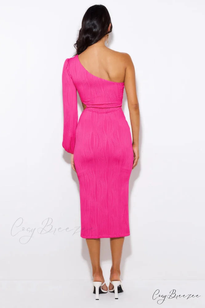 Allegra One Stylish Shoulder Midi Dress