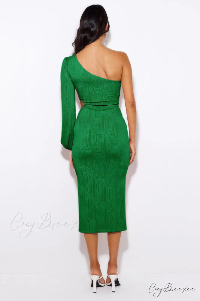 Allegra One Stylish Shoulder Midi Dress