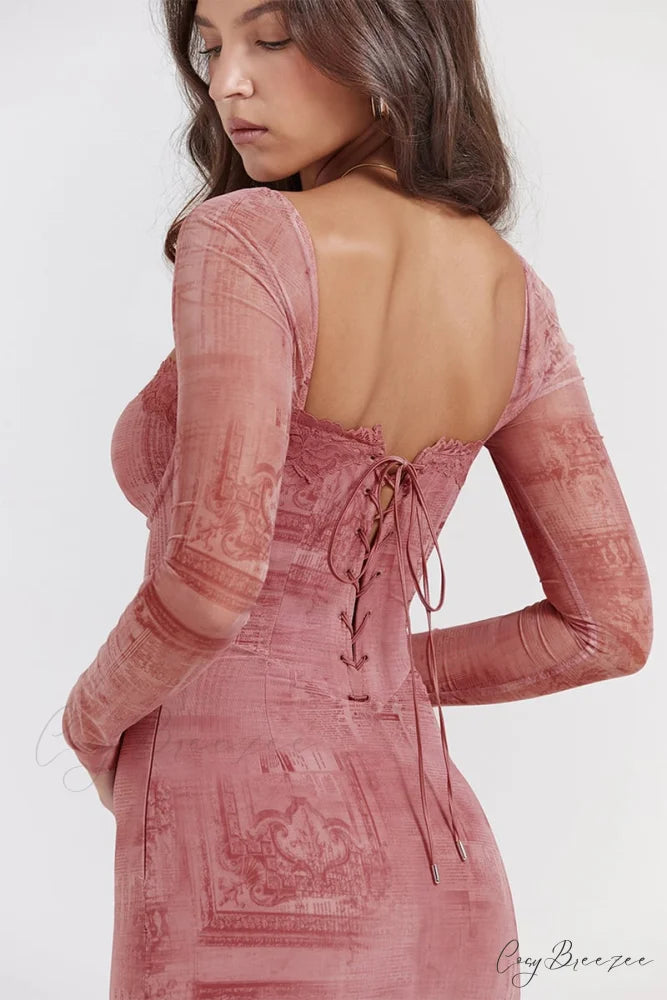 Alluring Dream Corset Trendy Mesh Midi Dress