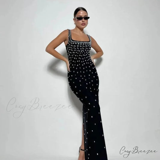 Alluring Open-Back Gemstone Bandage Formal Dress for Party promdress-250223