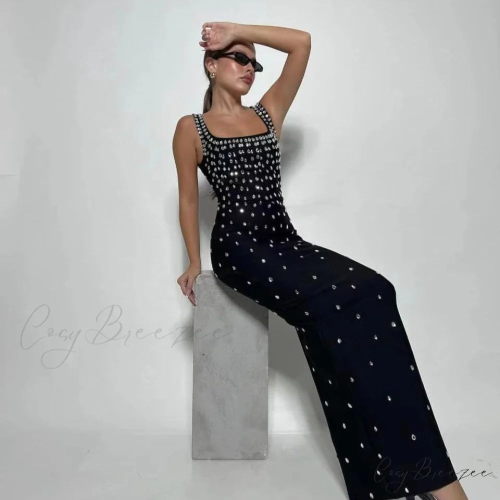 Alluring Open-Back Gemstone Bandage Formal Dress for Party promdress-250223