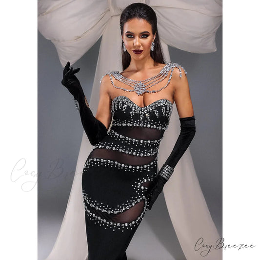 Alluring Shimmering Fitted Bandage Dress Party Formal Dress promdress-250223