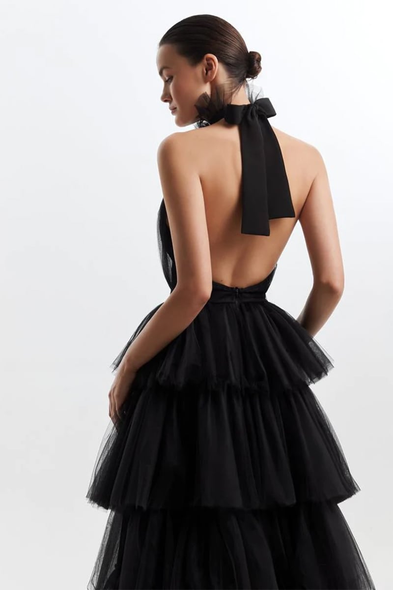 Always Be There Trendy Backless Tiered Maxi Dress