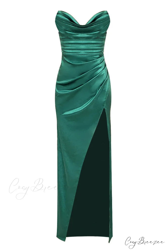 Alyce Satin Stylish Prom Dress XS / Emerald