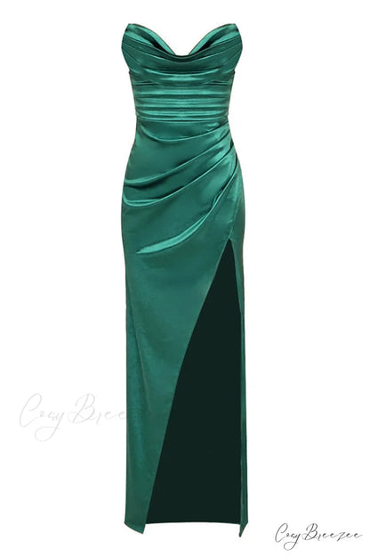 Alyce Satin Stylish Prom Dress XS / Emerald