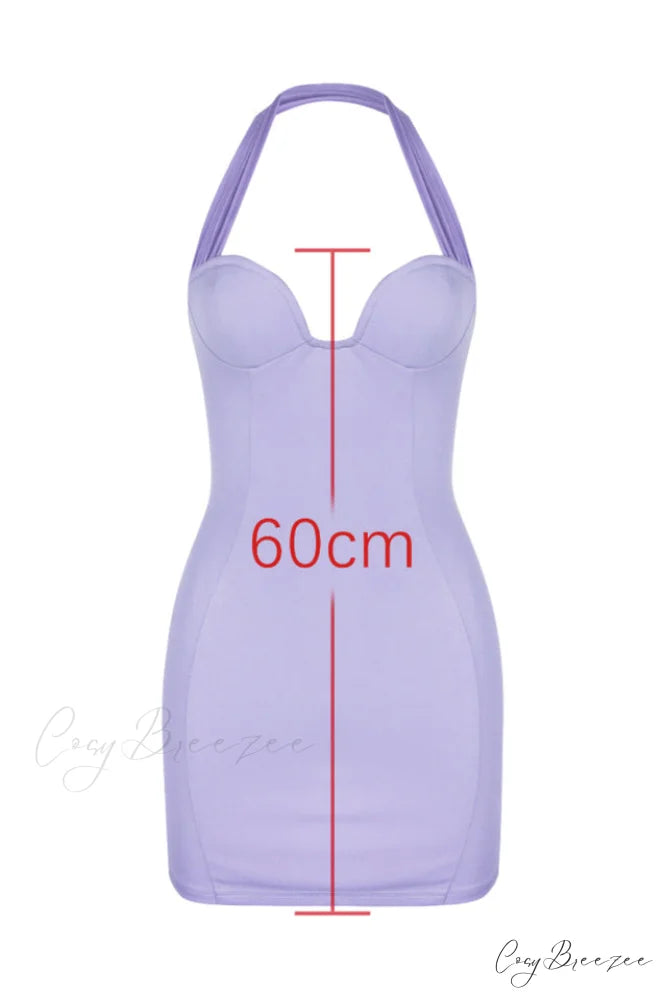 Alyssa Orchid Crepe Charming Plunge Mini Dress