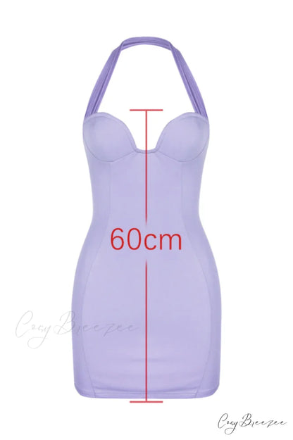Alyssa Orchid Crepe Charming Plunge Mini Dress