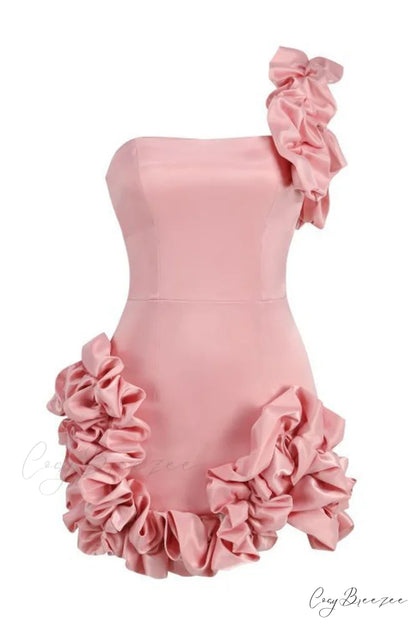 Alyssa Satin Stylish Mini Dress XS / Blush