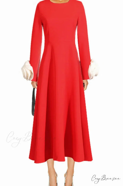 Alyvia Flower Stylish Embellished Midi Dress