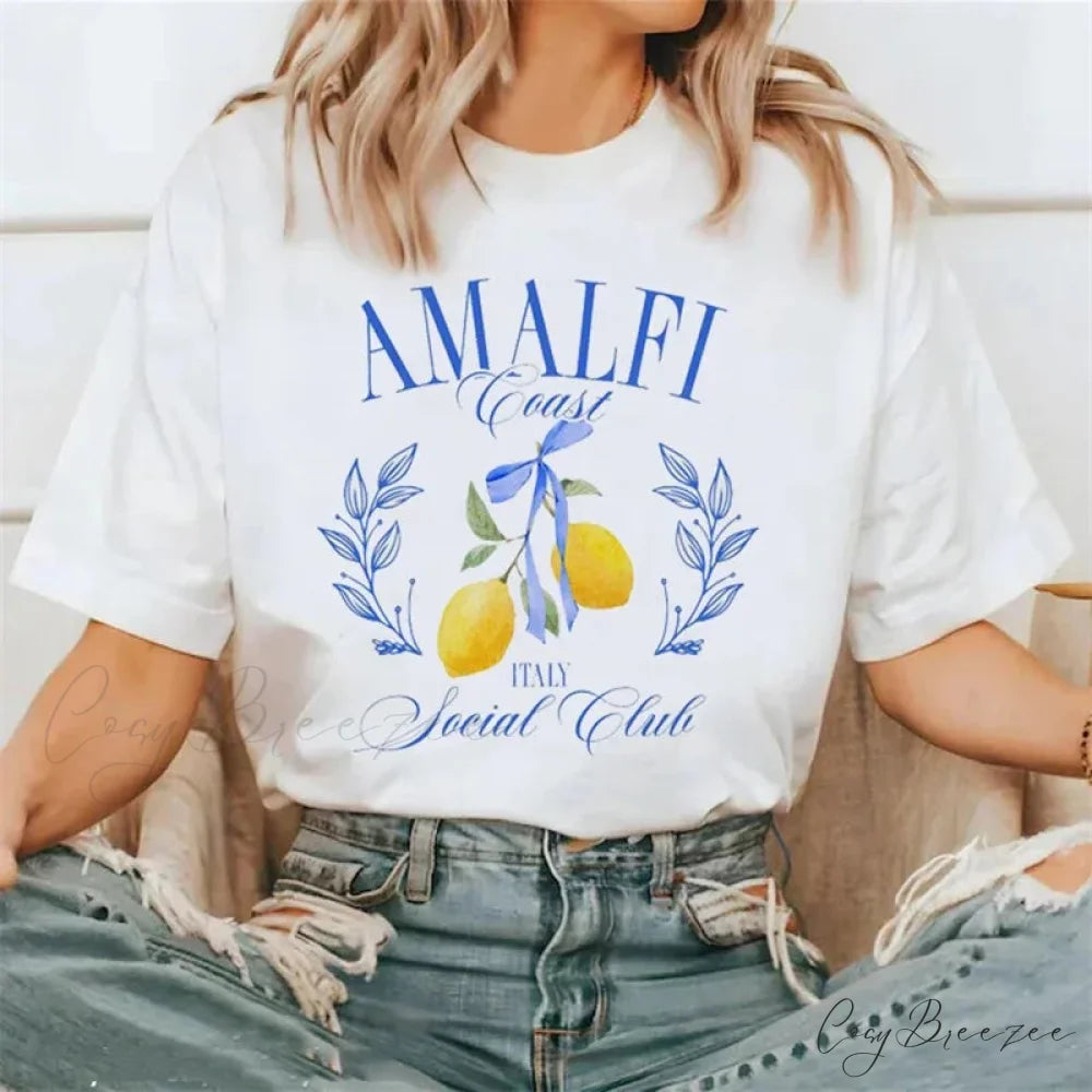 Amalfi Cost Stylish Graphic Tee White / M