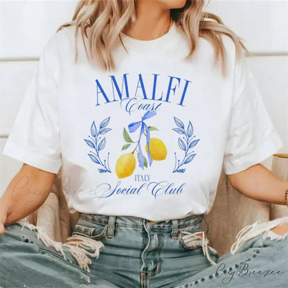 Amalfi Cost Stylish Graphic Tee White / M