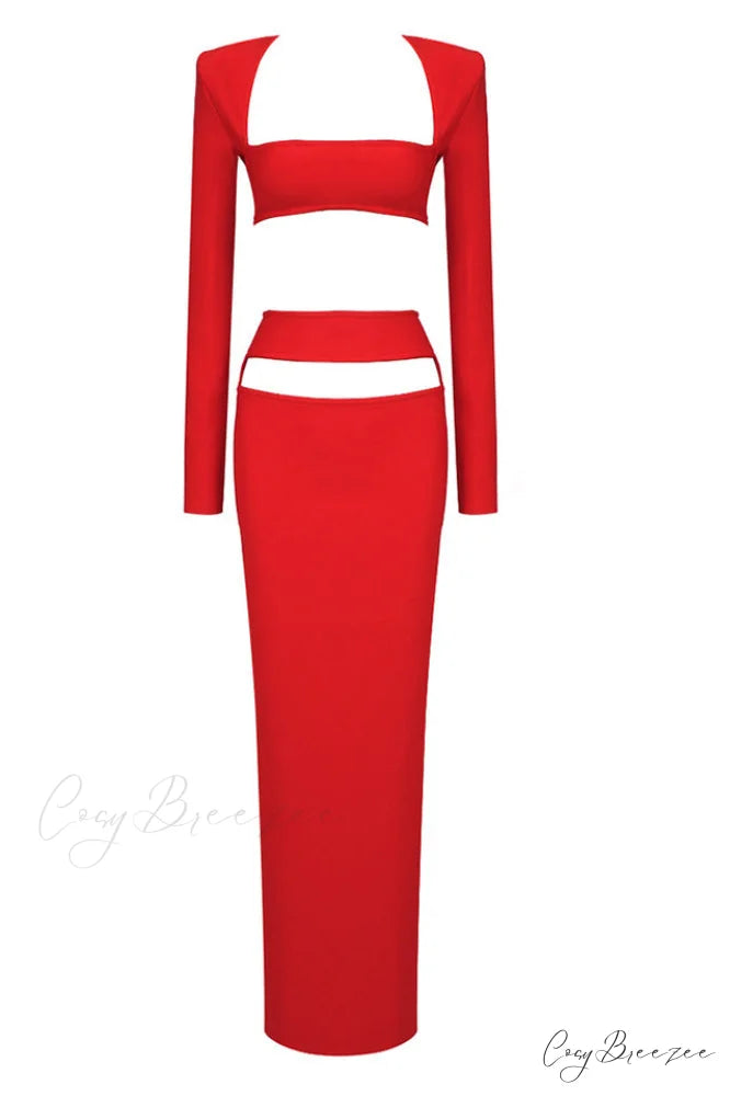Amara Elegant Cutout Set XS / Red