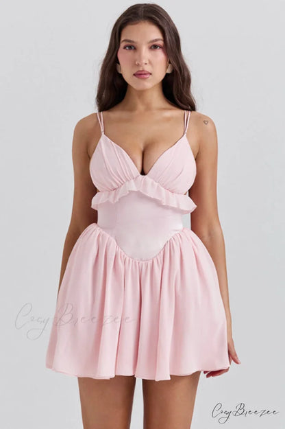 Amaris Ballet Stylish Pink Mini Dress XS / Blush