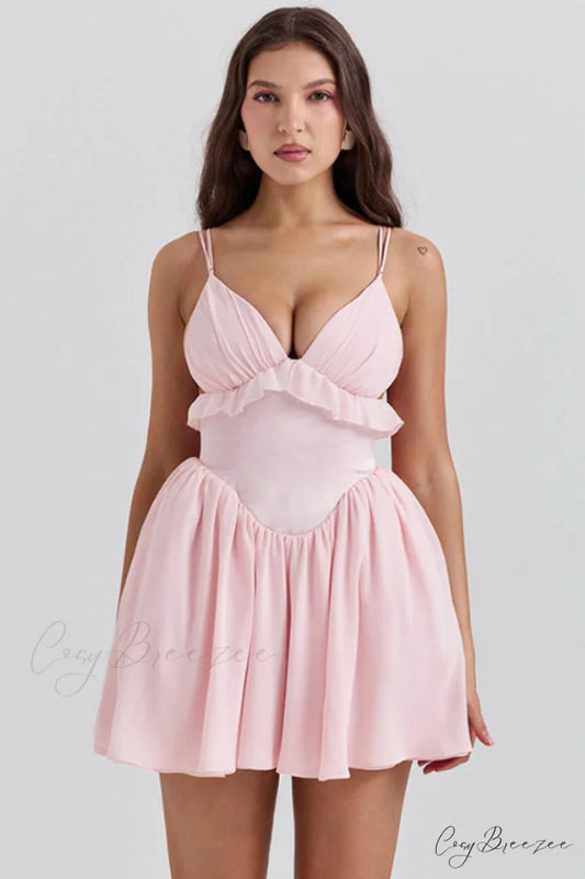 Amaris Ballet Stylish Pink Mini Dress XS / Blush