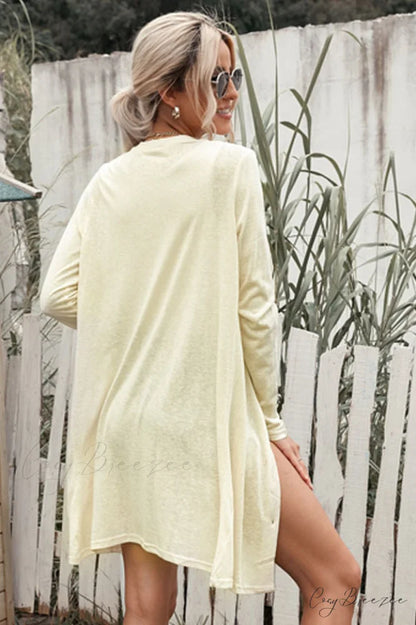 Amaryllis Solid Stylish Open Cardigan