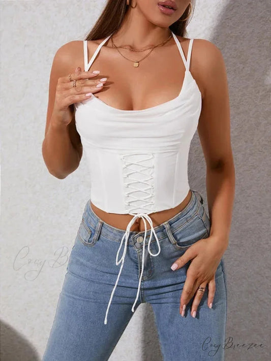 AMBER Elegant CROP TOP Beige / XS