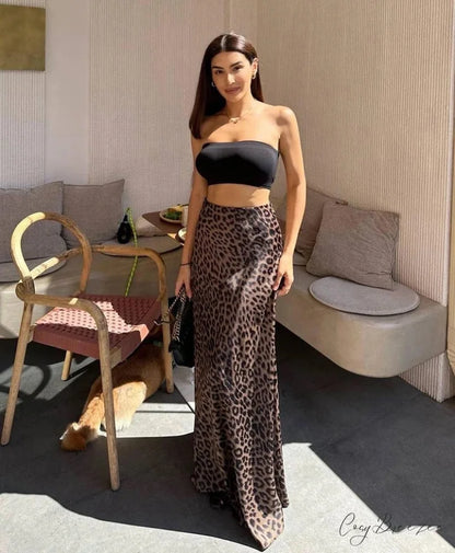 AMBERI Elegant LONG SKIRT Print / L