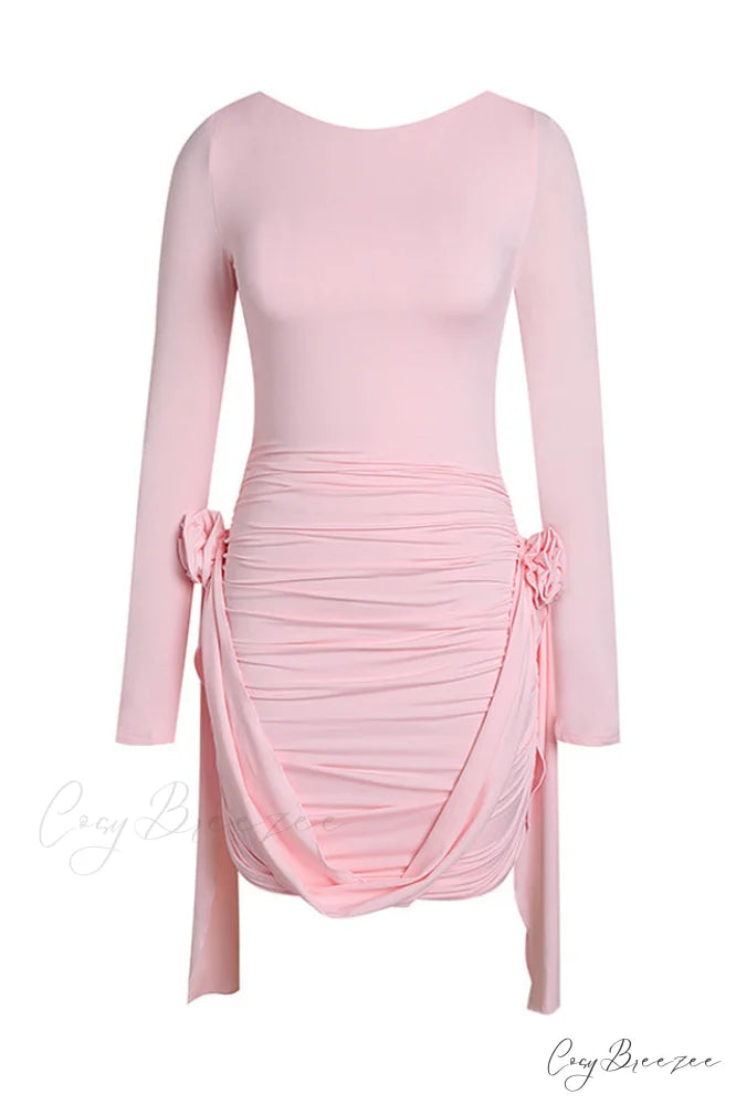 Amelia Blush Stylish Mini Dress S / Blush
