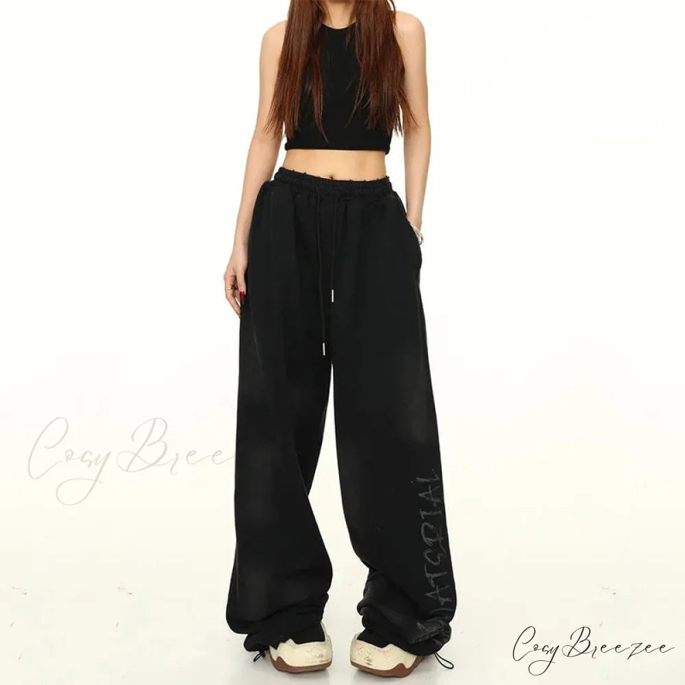 American Graffiti High Waist Pants Black / L pants-241228