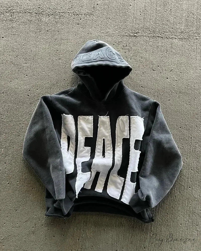 American Street Trend Alphabet Hoodie hoodies-241228