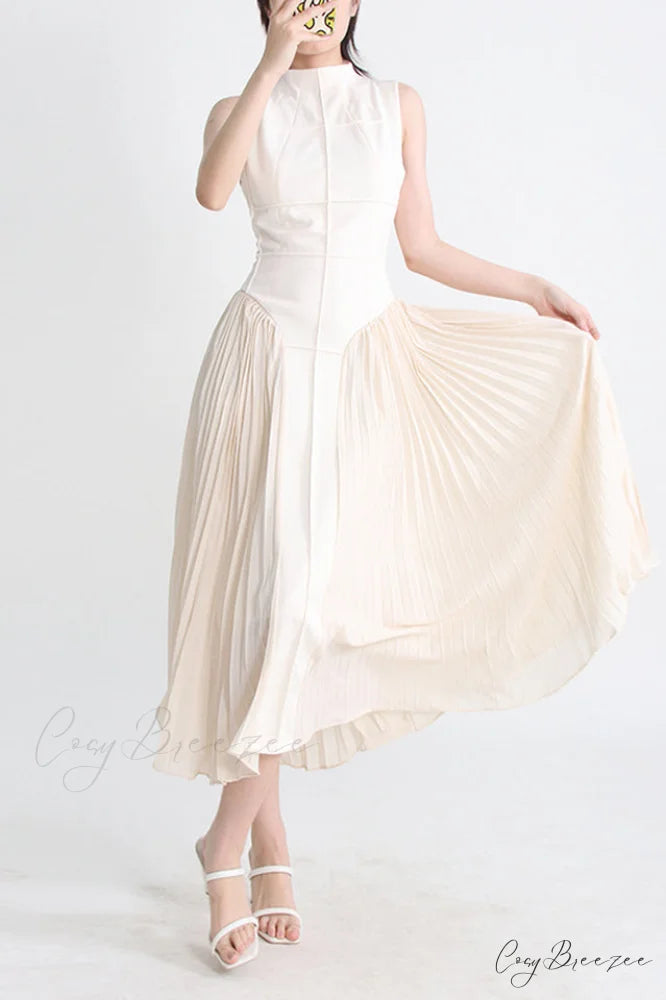 Amira Highend Stylish Sleeveless Pleated Dress