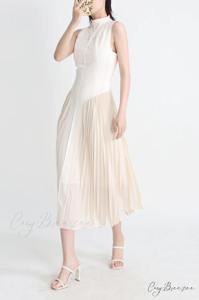 Amira Highend Stylish Sleeveless Pleated Dress