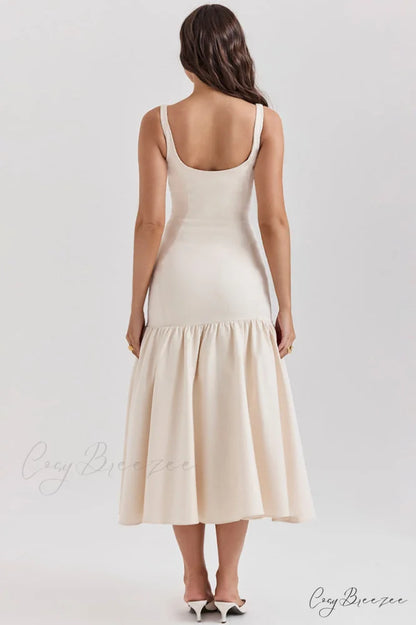 Amore Dropped Stylish Waist Midi Dress