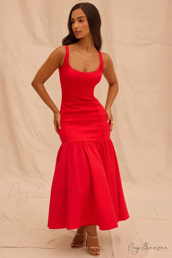 Amore Dropped Stylish Waist Midi Dress