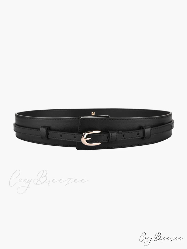 Amorini Charming Leather Belt Black / One Size
