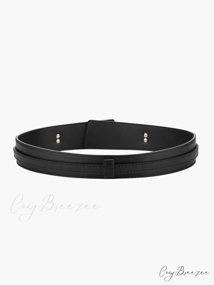 Amorini Charming Leather Belt Black / One Size