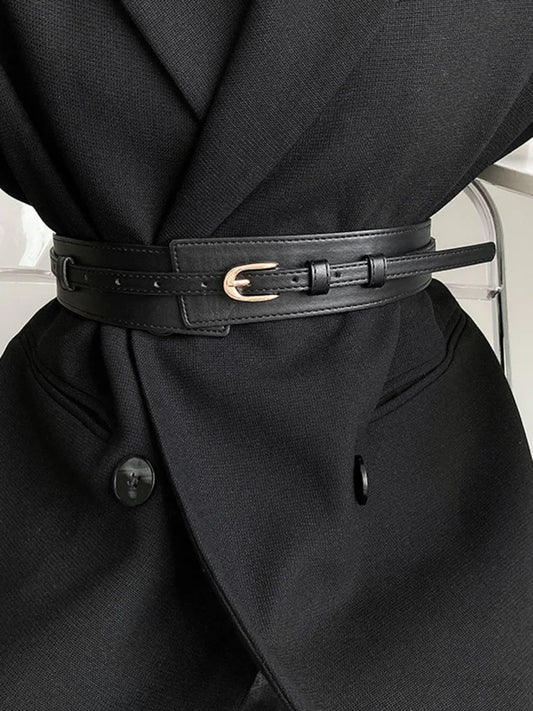 Amorini Charming Leather Belt Black / One Size