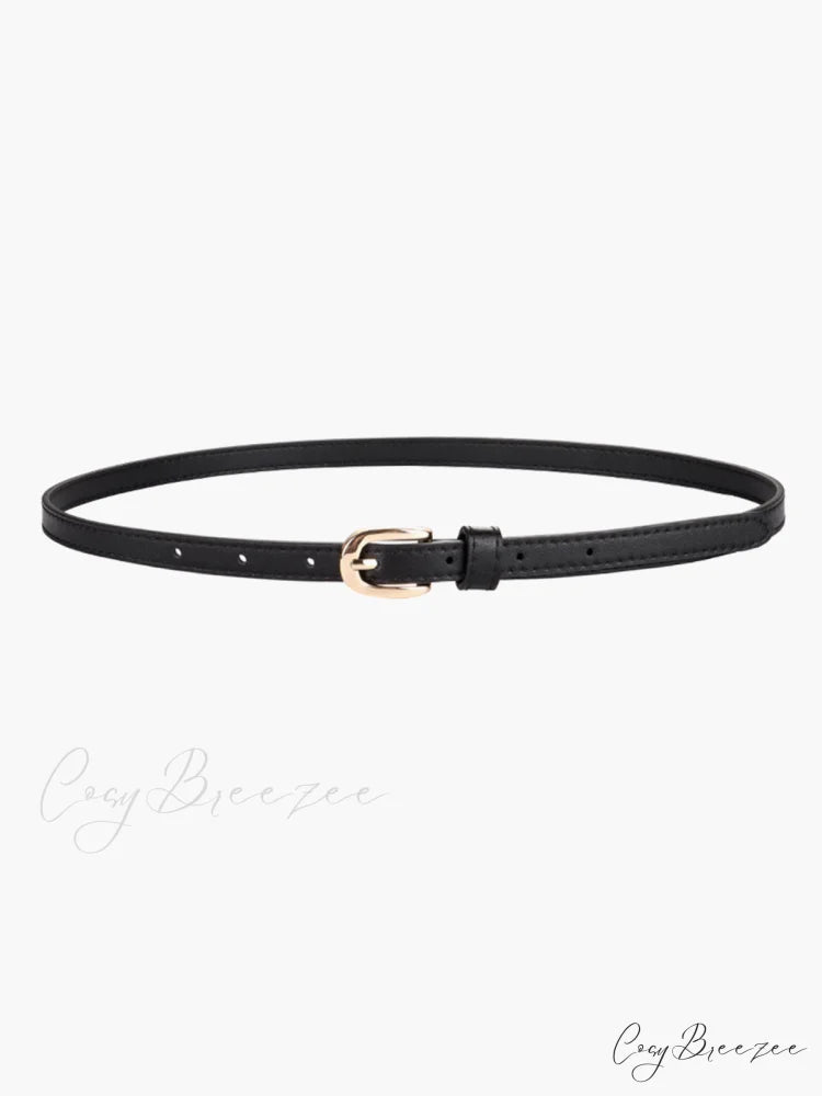 Amorini Charming Leather Belt Black / One Size