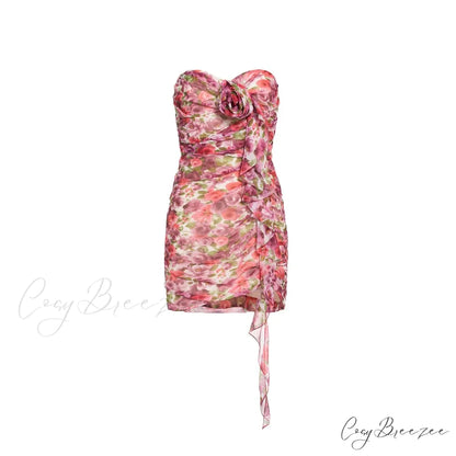 AMY Elegant MINI DRESS Floral / XS