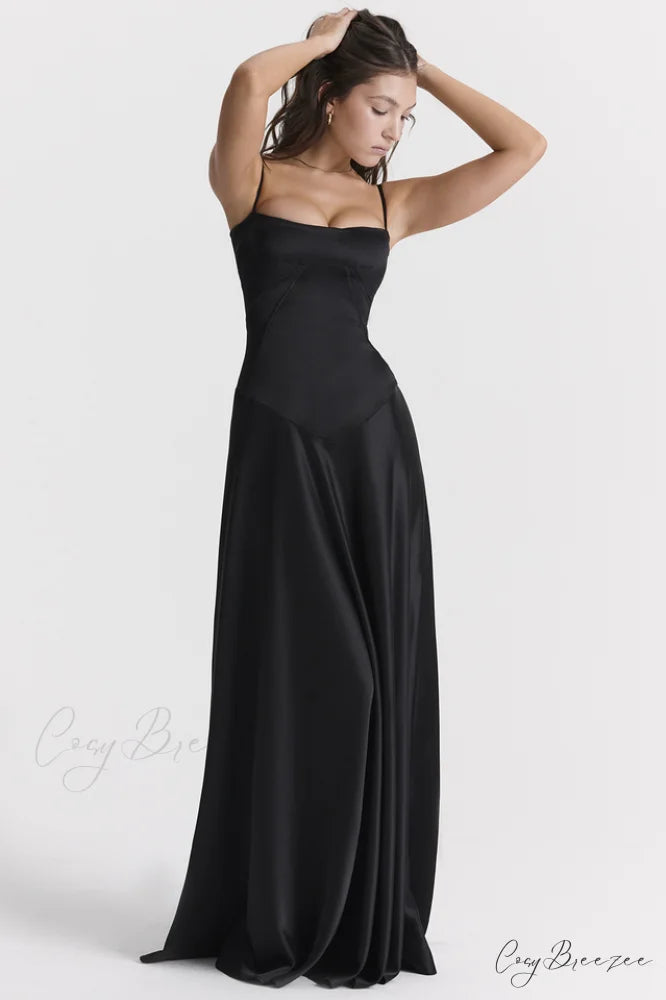 Anabella Black Lace Charming Up Maxi Dress