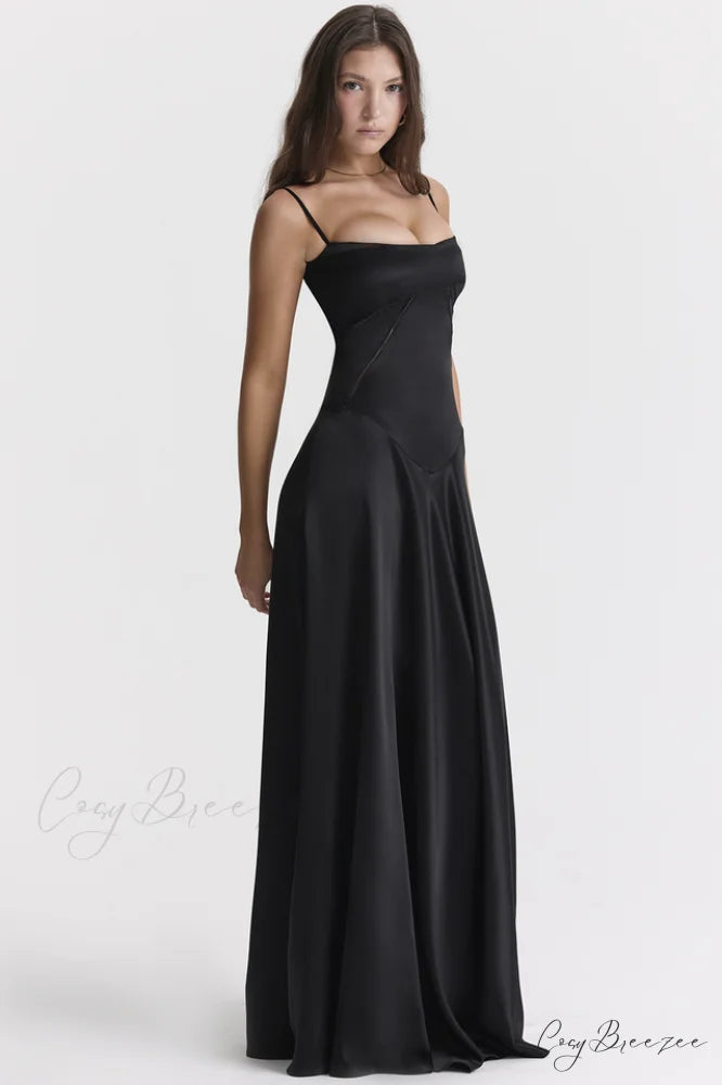 Anabella Black Lace Charming Up Maxi Dress