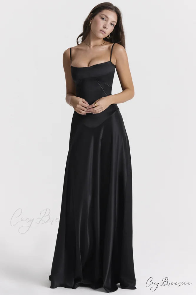 Anabella Black Lace Charming Up Maxi Dress S / Black