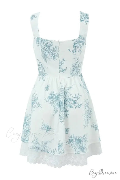 Anaheim Floral Graceful Print Mini Dress