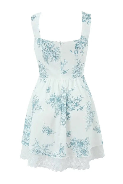 Anaheim Floral Graceful Print Mini Dress