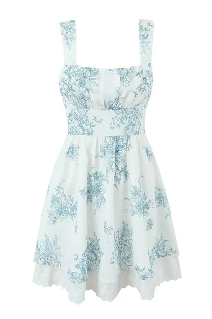 Anaheim Floral Graceful Print Mini Dress