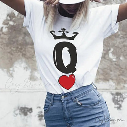and - Basic Soulmate Matching White for Couple Men Arm Women T-Shirt Brief Tee women white / XS