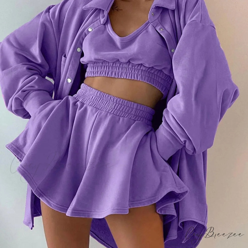and Hoodie - Tracksuit Outfits Sweat Brief Pants Joggers Women’s Femme Sweatpants with Oversize Set Suit 3-piece set-03