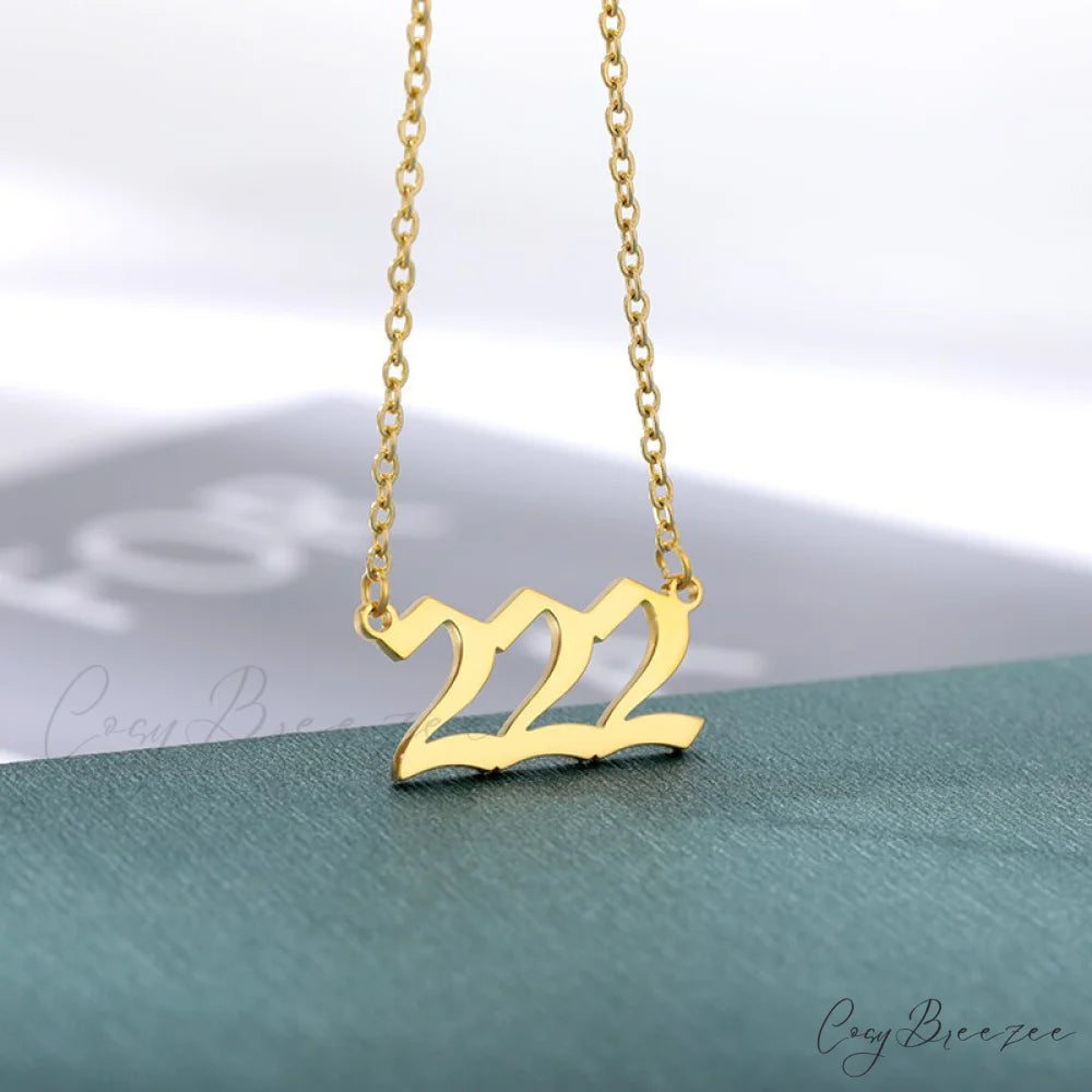 Angel Number Necklaces 222 / Gold Color
