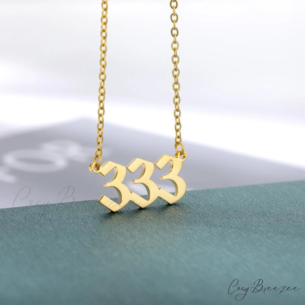 Angel Number Necklaces 333 / Gold Color