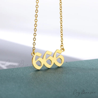 Angel Number Necklaces 666 / Gold Color