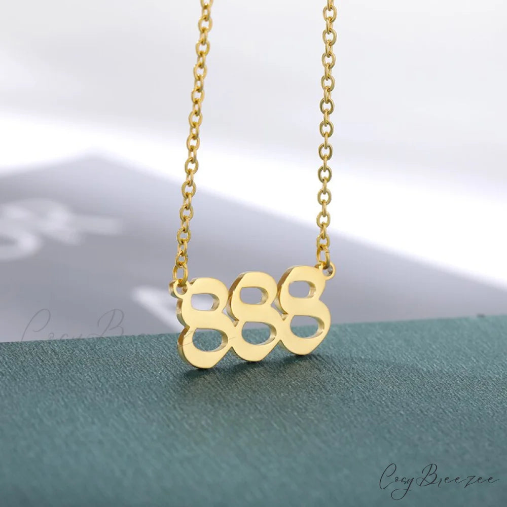 Angel Number Necklaces 888 / Gold Color