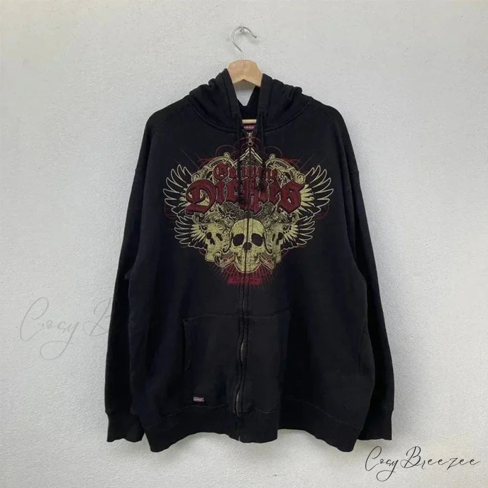 Angel Wing Functional Pleat Hoodie black 4 / S hoodies-241228