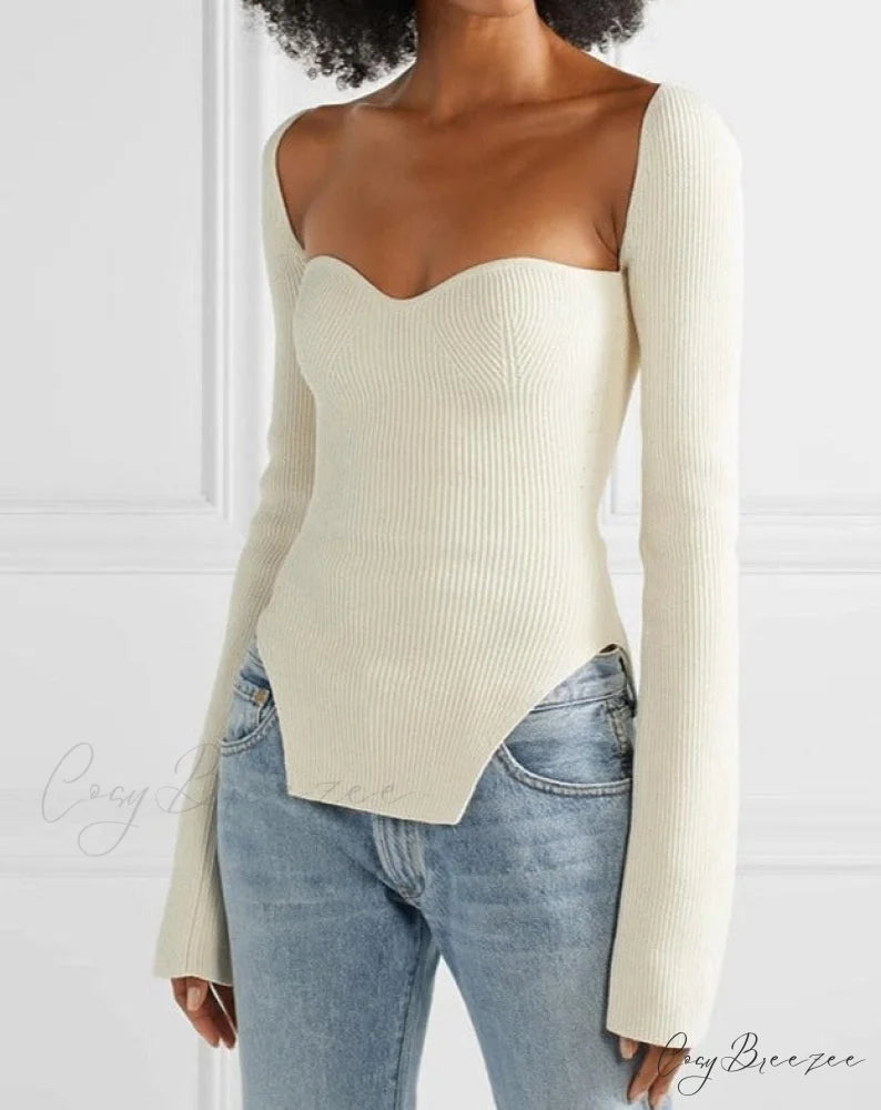 Angela Knitted Top S / Ivory